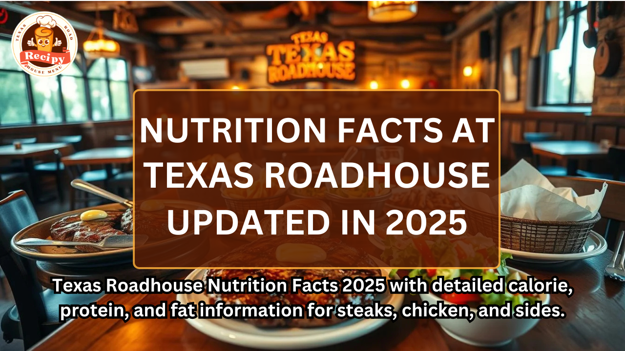 Texas Roadhouse Nutrition Facts 2025 with detailed calorie, protein, and fat information for steaks, chicken, and sides.