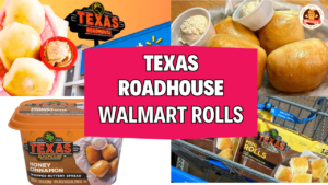 Walmart Texas Roadhouse Rolls in a package with butter on a plate