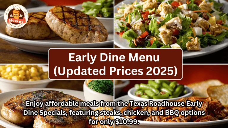 Enjoy affordable meals from the Texas Roadhouse Early Dine Specials, featuring steaks, chicken, and BBQ options for only $10.99.