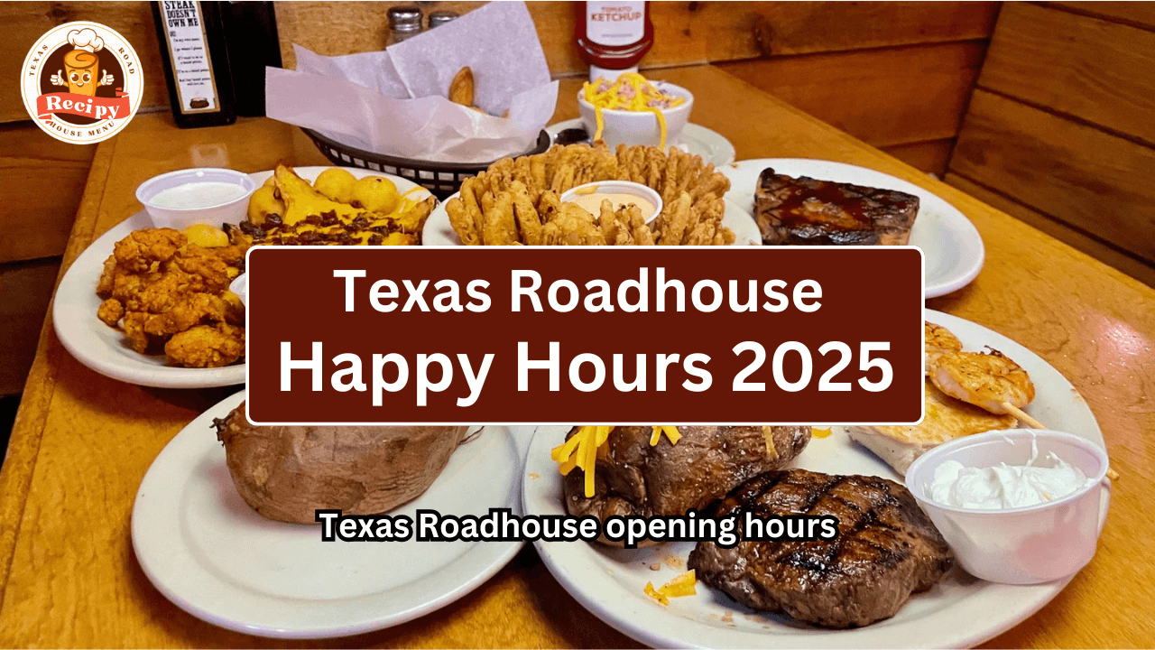 Texas Road House Hours sign showing the restaurant’s opening and closing times.