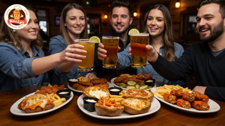 Texas Roadhouse happy hour with margaritas, beer, and appetizer deals in a rustic bar setting