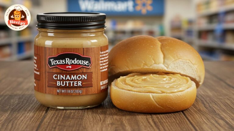 Texas Roadhouse cinnamon butter with bread rolls and Walmart logo