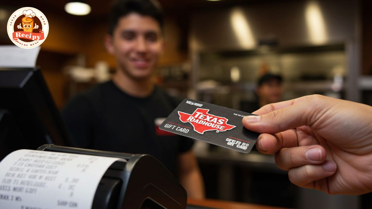 Texas Roadhouse gift card being checked for balance in 2025