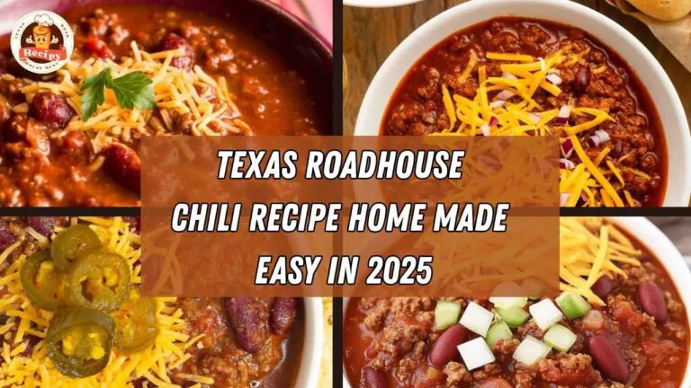 A hearty bowl of Texas Roadhouse Chili Recipe topped with shredded cheese and diced onions, served with a side of crackers.