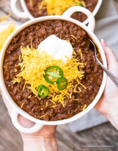 Chili in the bowl