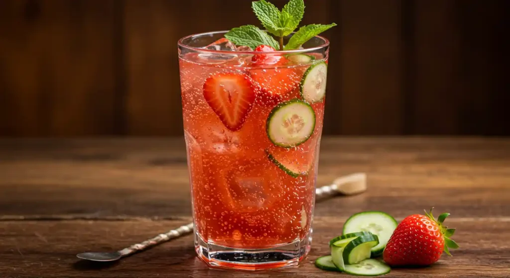 Strawberry Cucumber Fizz